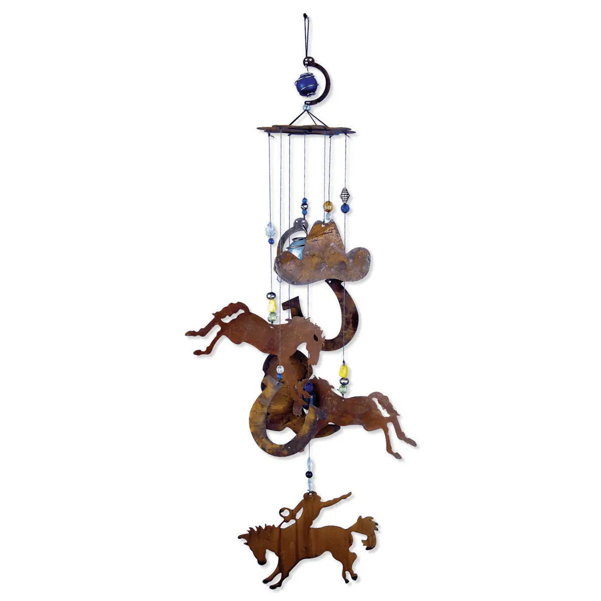 24" Bronco Cowboys Wind Chime Garden Decor