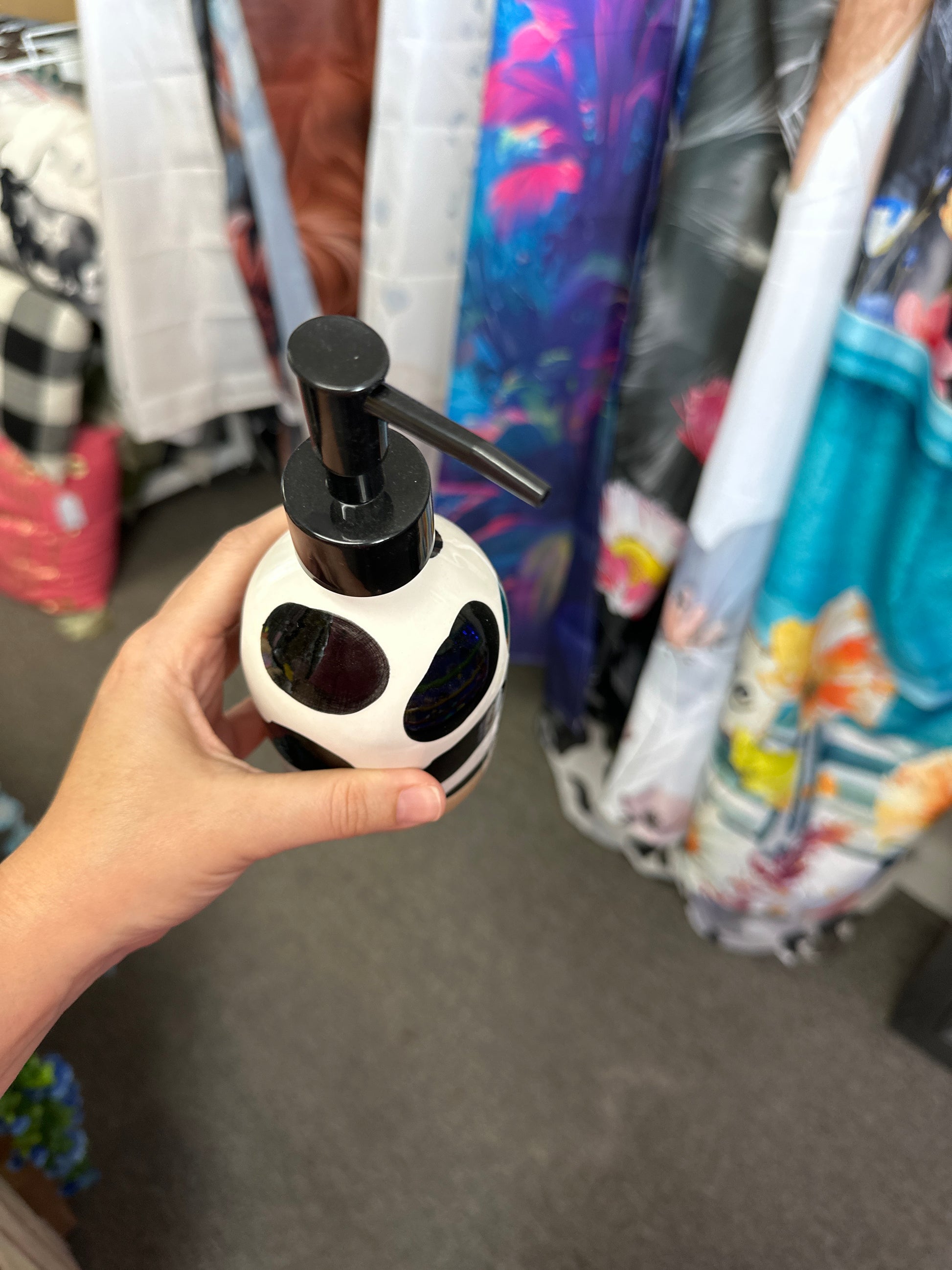 Cow print soap pump