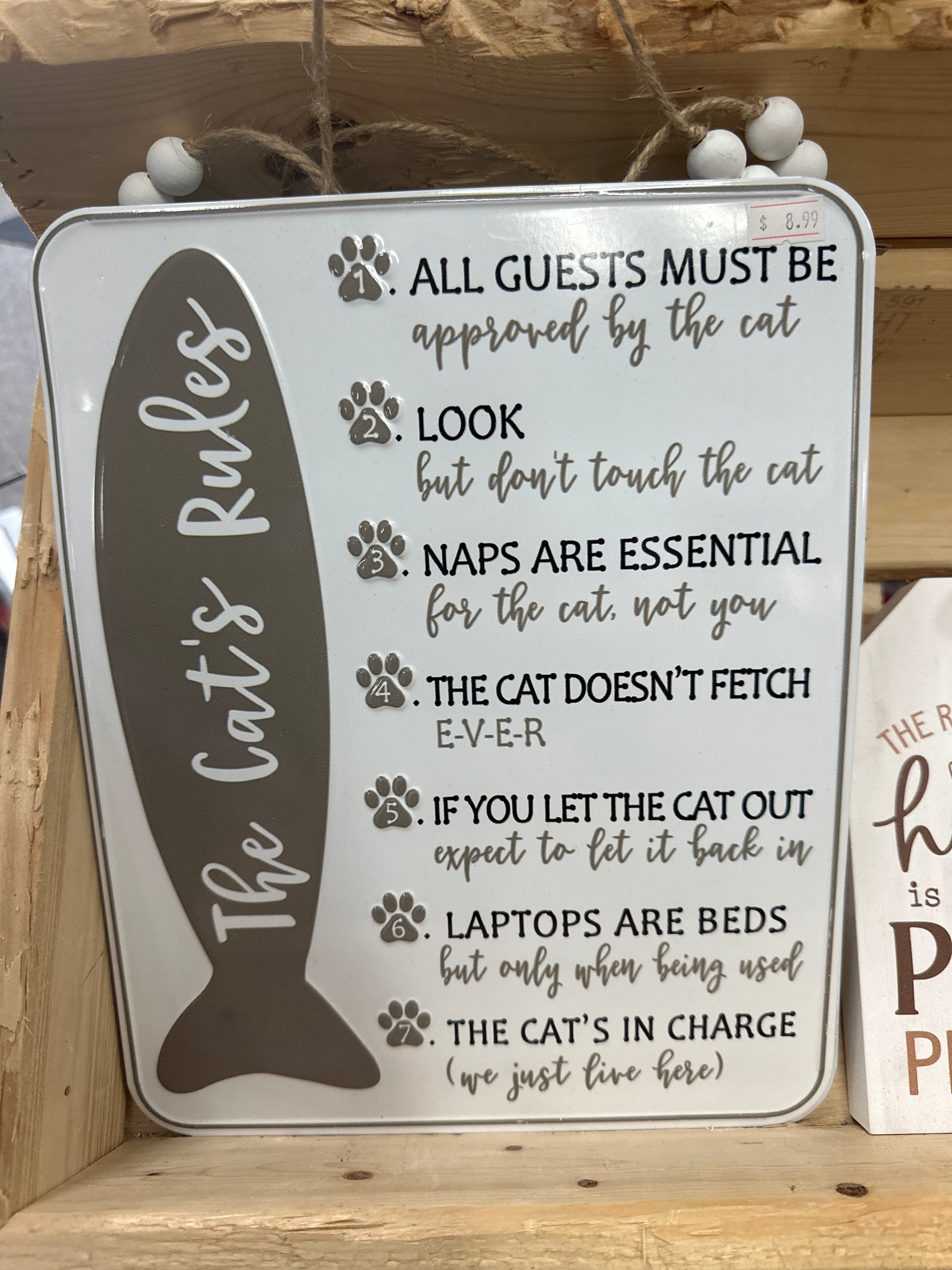 Cat Rules Sign