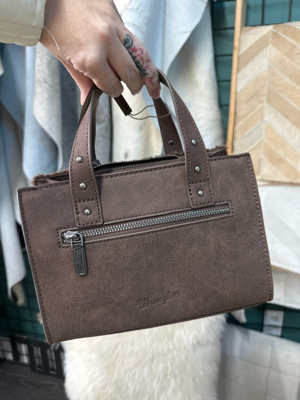 Wrangler Suede Sherpa Purse