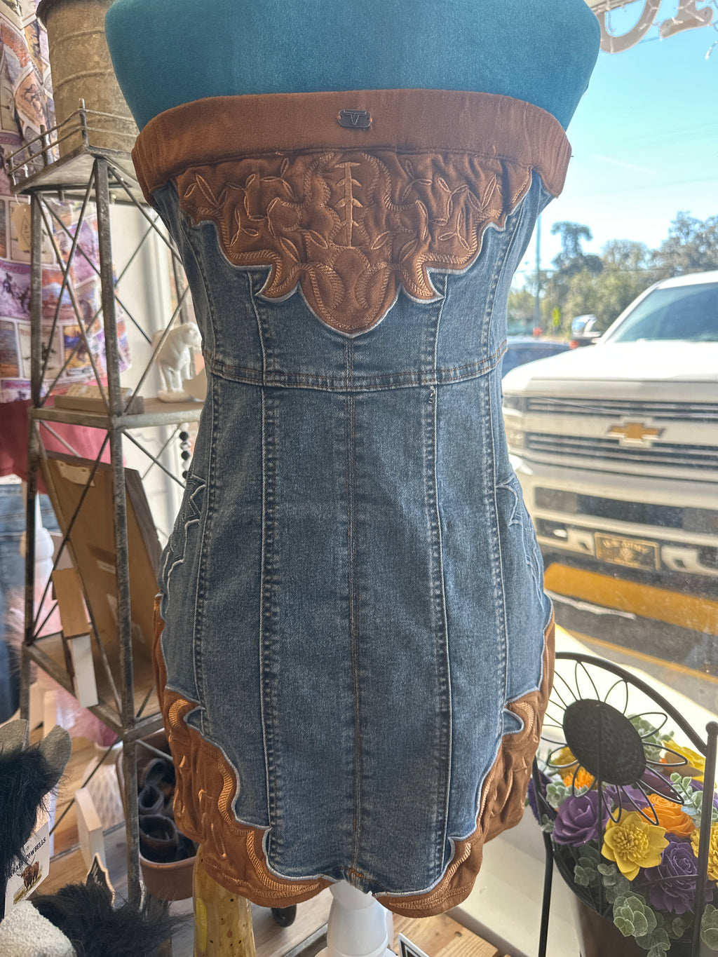 Denim Boot Stitched dress