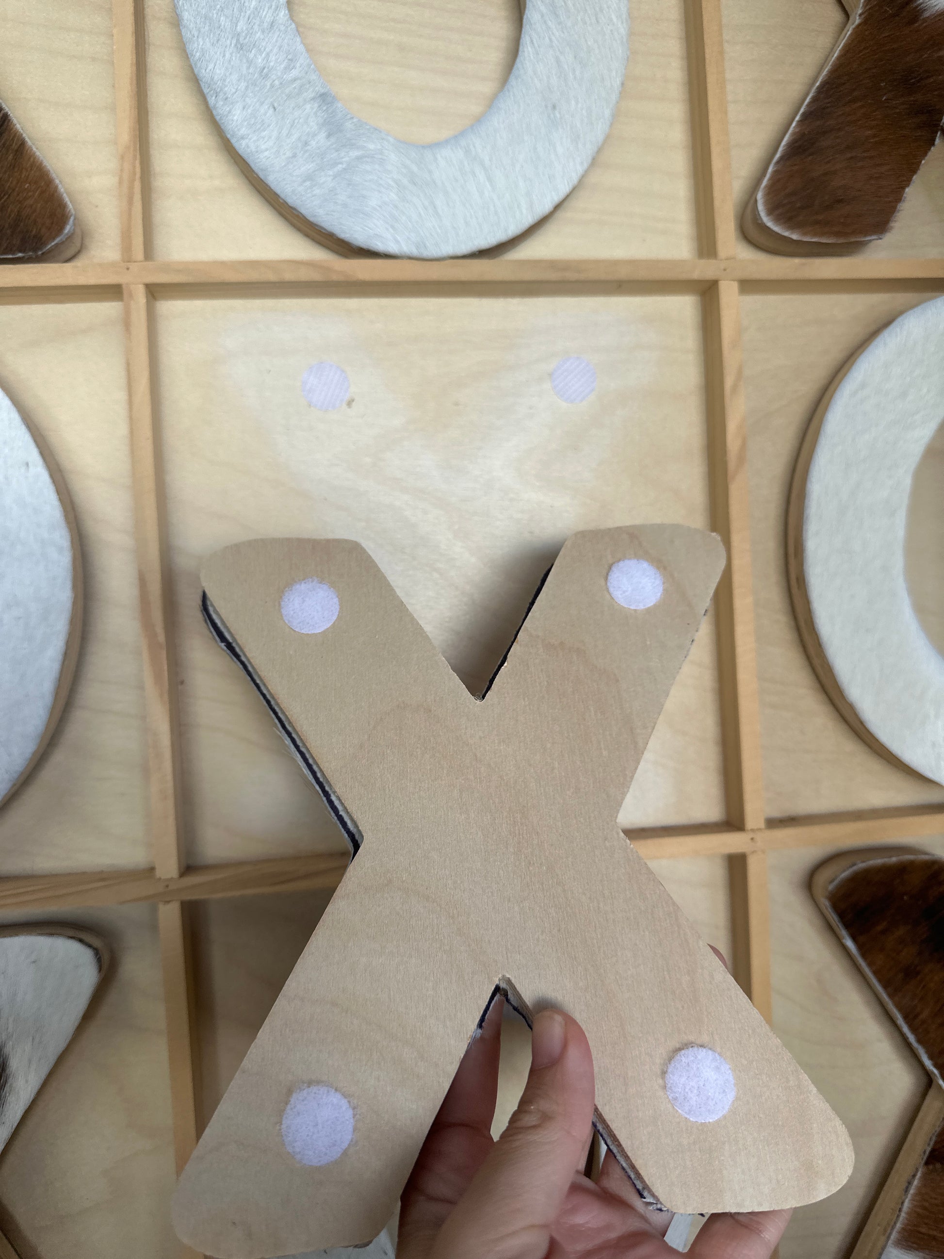 Tic-Tac-Toe cowhide set