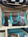 Myra Teal Cowhide Purse