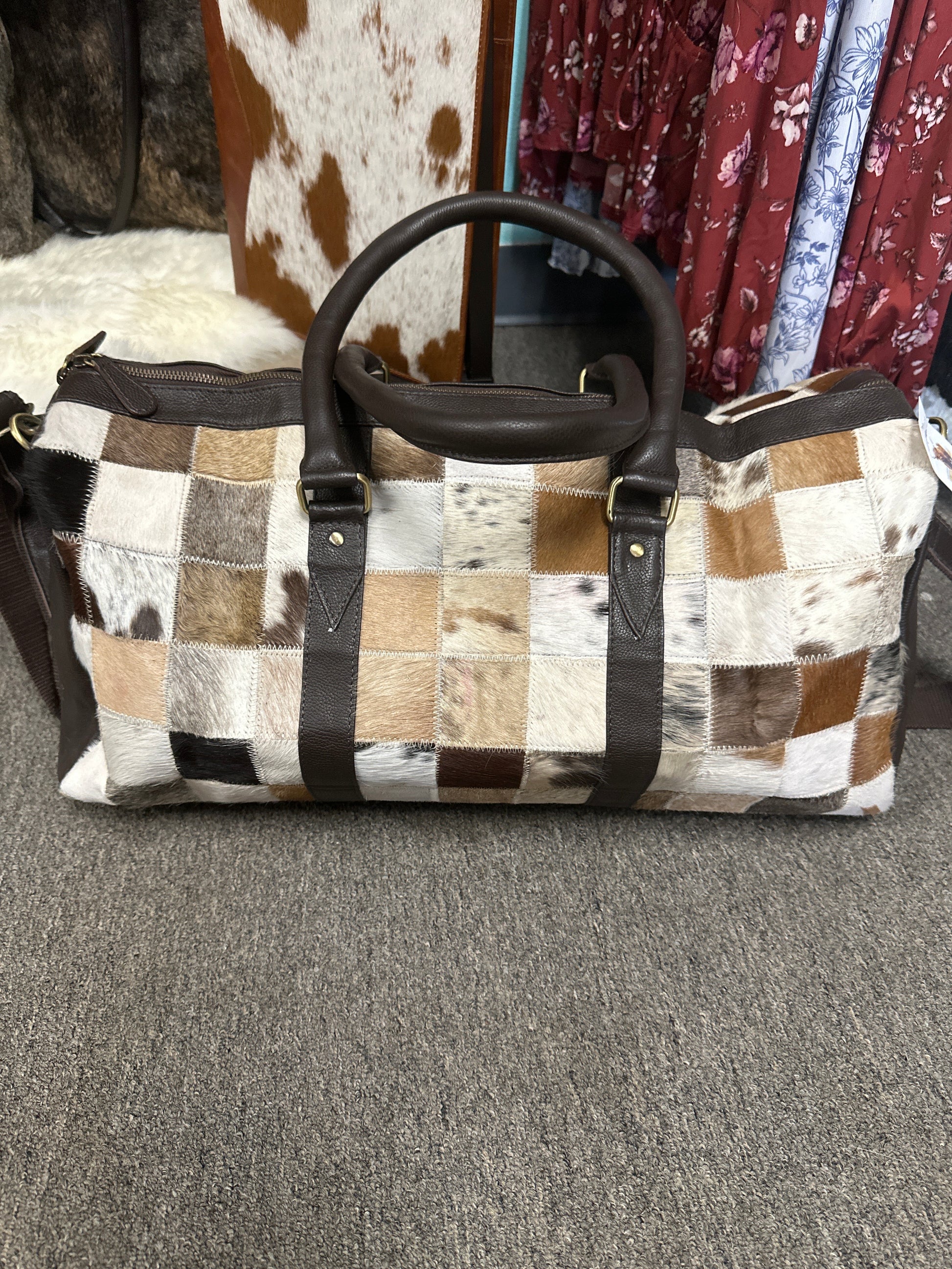 Luggage bag cowhide