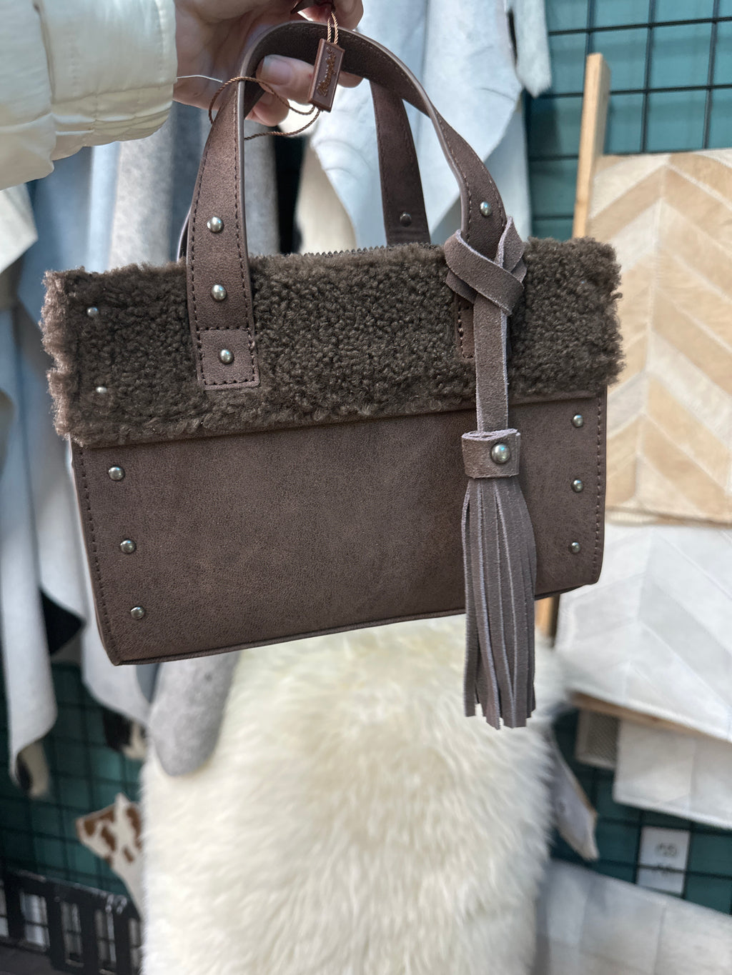 Wrangler Suede Sherpa Purse