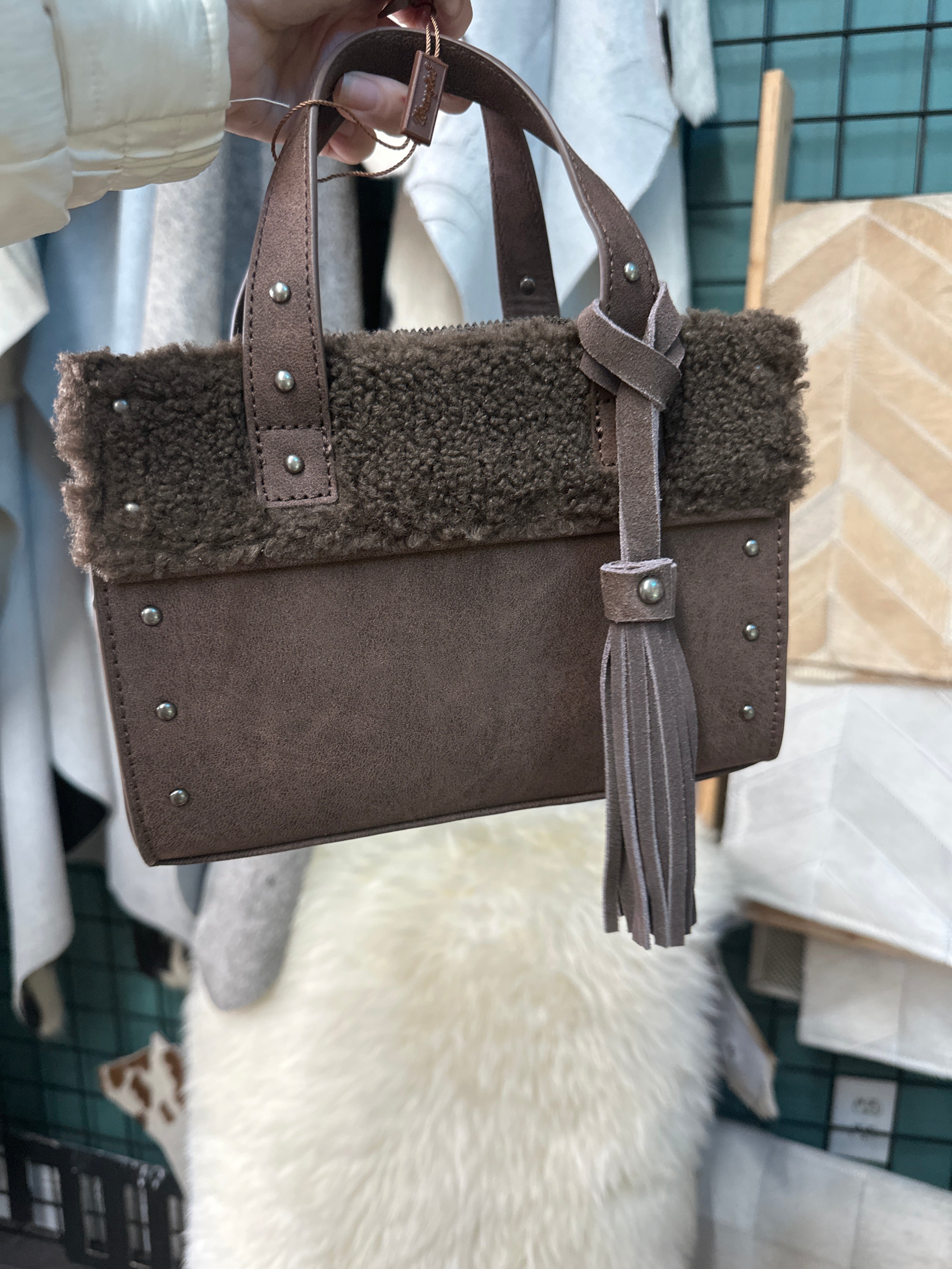 Wrangler Suede Sherpa Purse