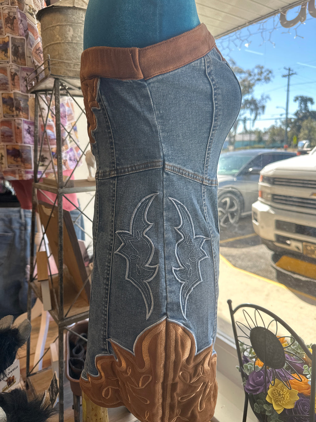 Denim Boot Stitched dress