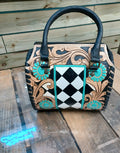 Plaid Tooled Speedy Purse