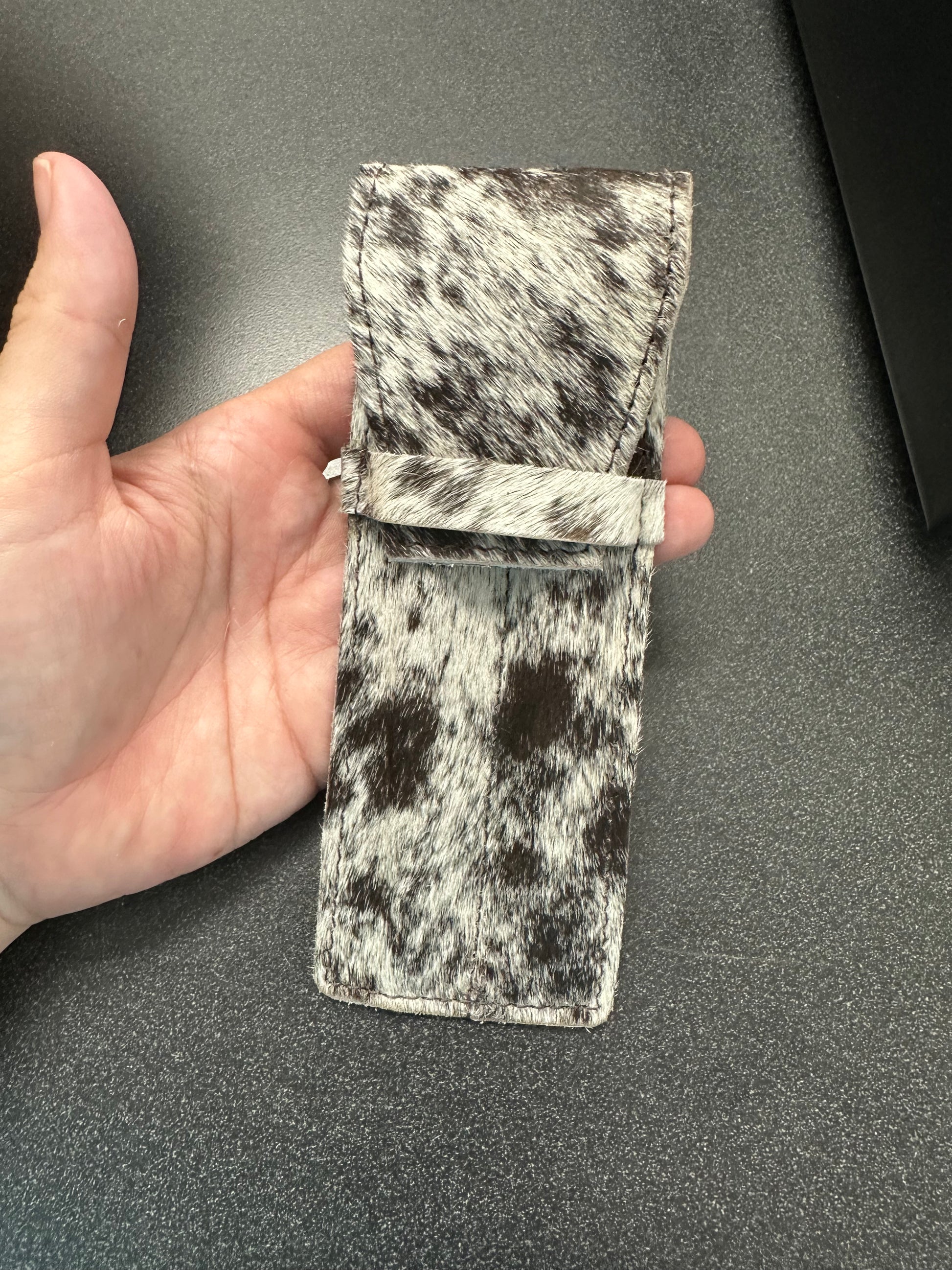 Cowhide pen holder
