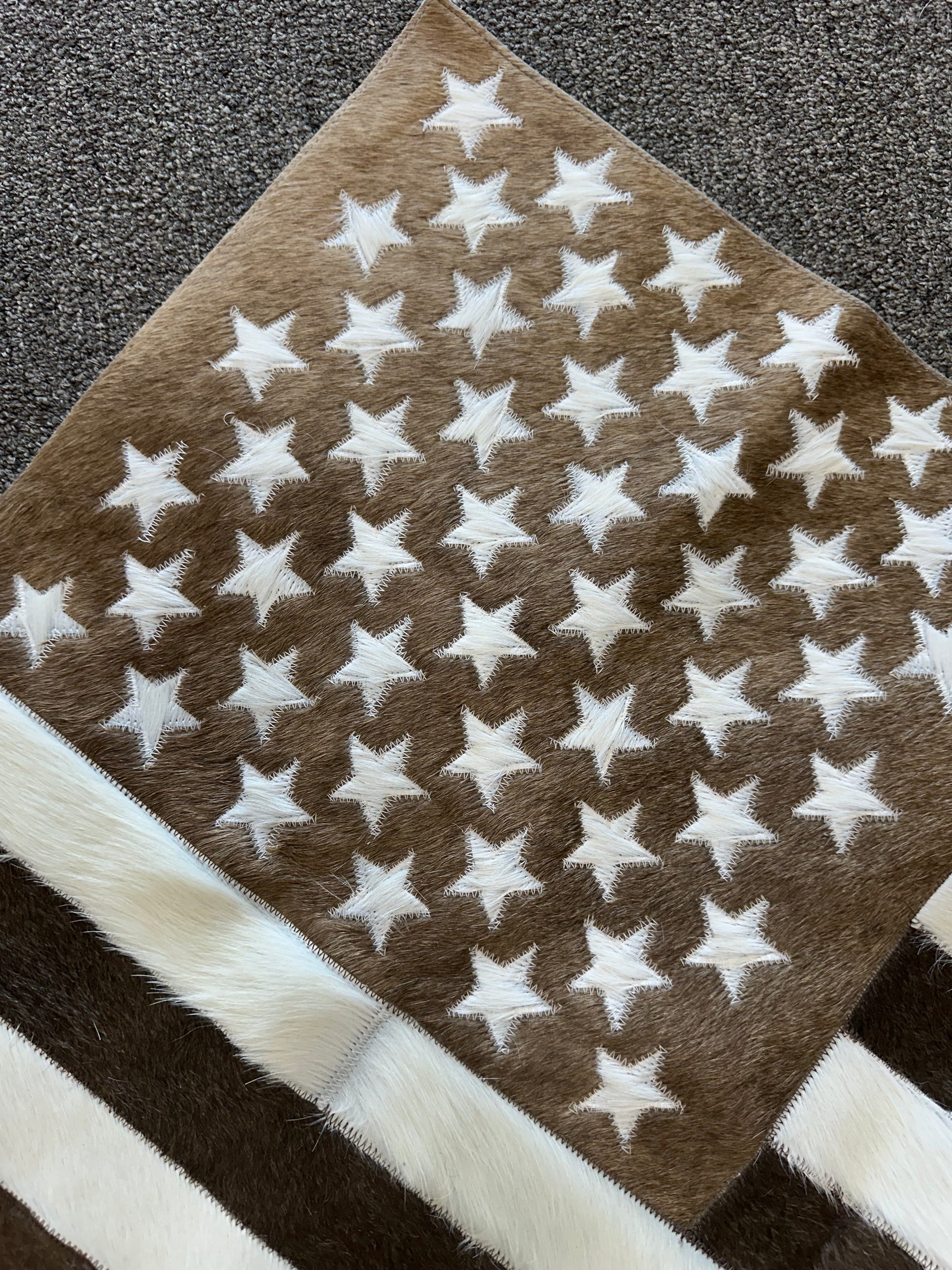 American Flag cowhide rug