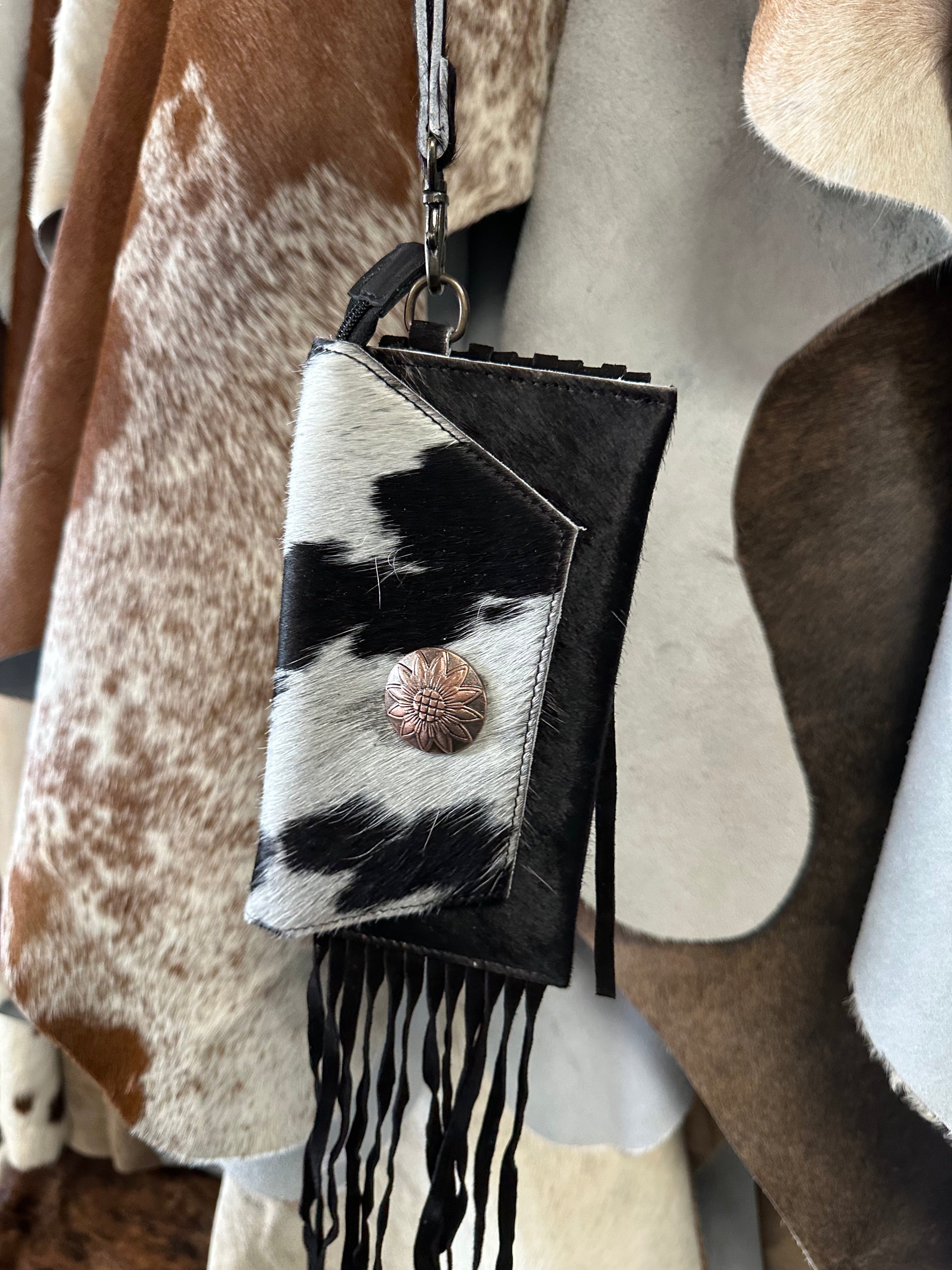Cowhide Wristlet