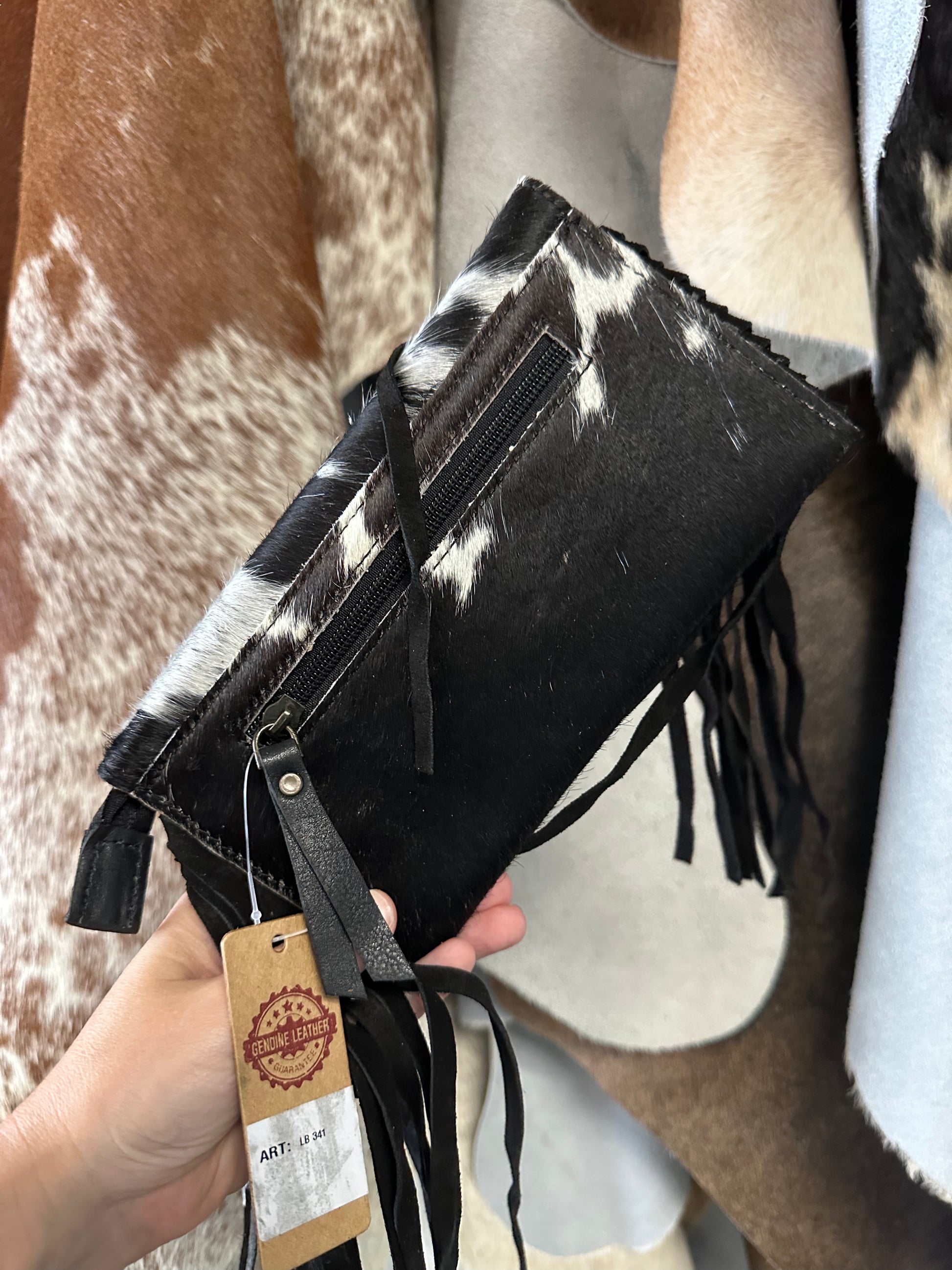Cowhide Wristlet