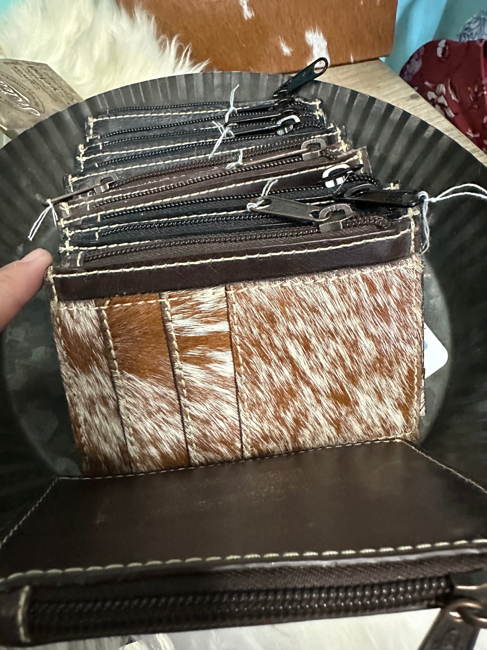 Cowhide mini wallet