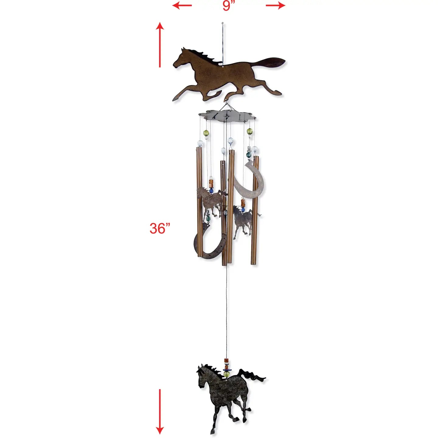 36" Cowboy Horse Wind Chime Garden Decor
