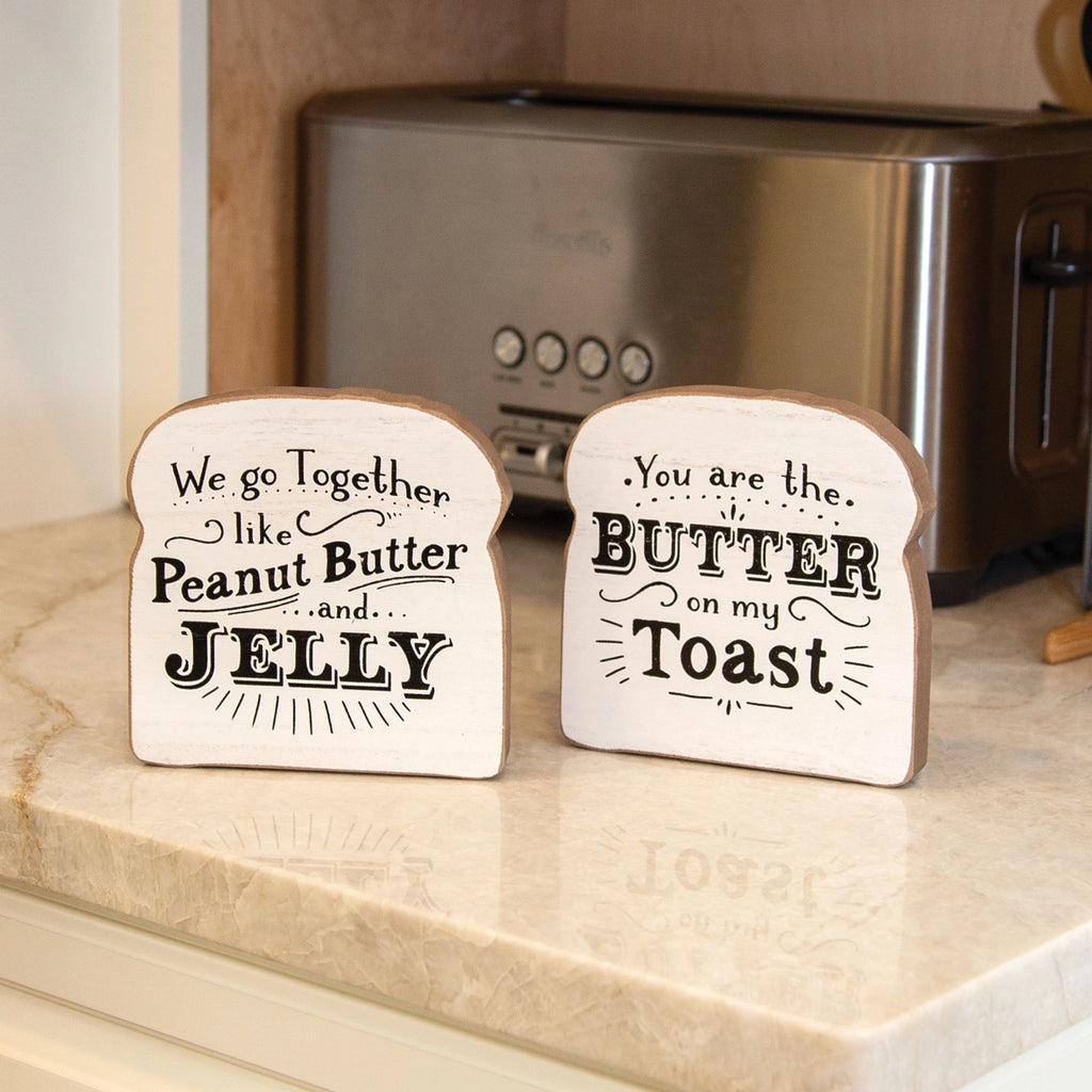 Butter On My Toast Block Sitter, 2 Assorted