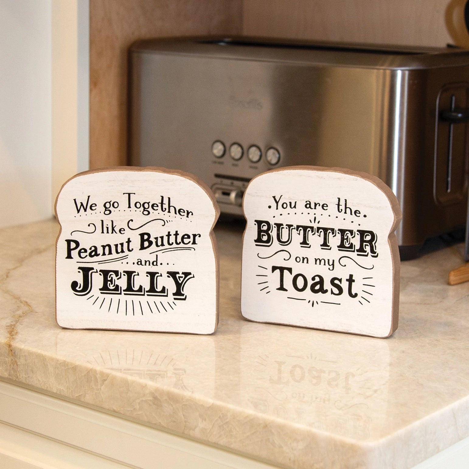 Butter On My Toast Block Sitter, 2 Assorted