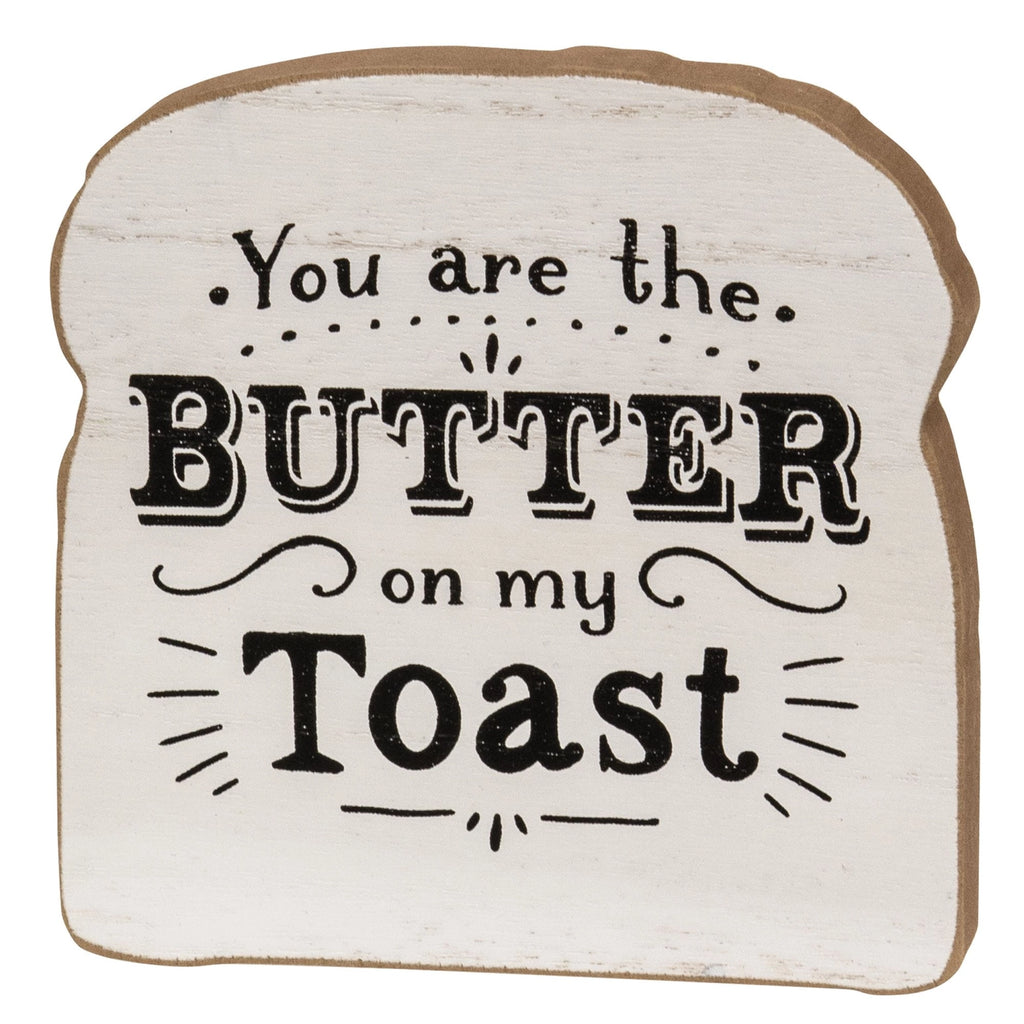 Butter On My Toast Block Sitter, 2 Assorted